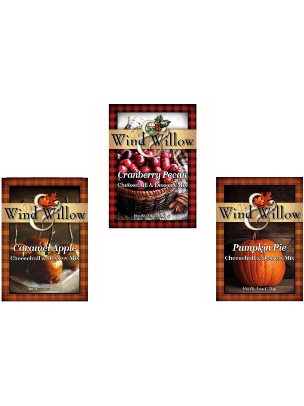 Autumn Cheeseball & Dessert Mix Trio - Caramel Apple, Pumpkin Pie, Cranberry